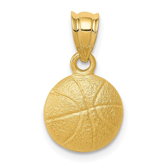 14k Yellow Gold Genuine Sports Basketball Charm - Picture 2 of 5